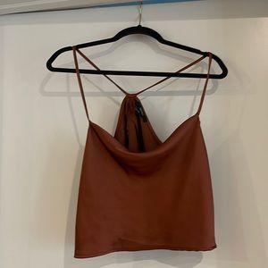 Copper Brown Summer Cowl Neck Top from Forever 21